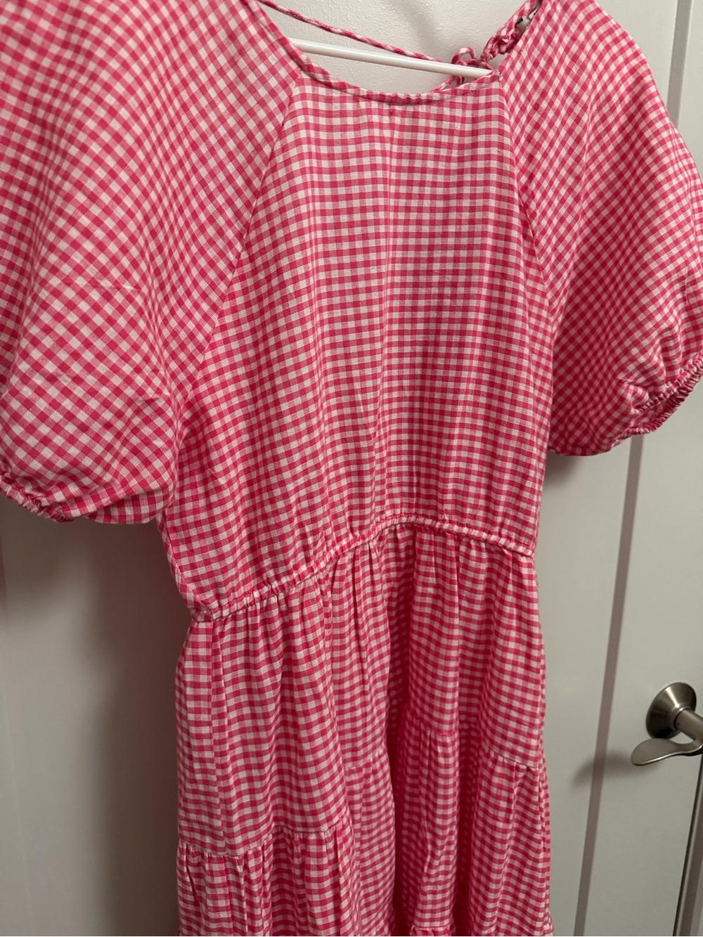 NA-KD Red & White Gingham Open Back Dress Size 36 - Picture 3 of 7